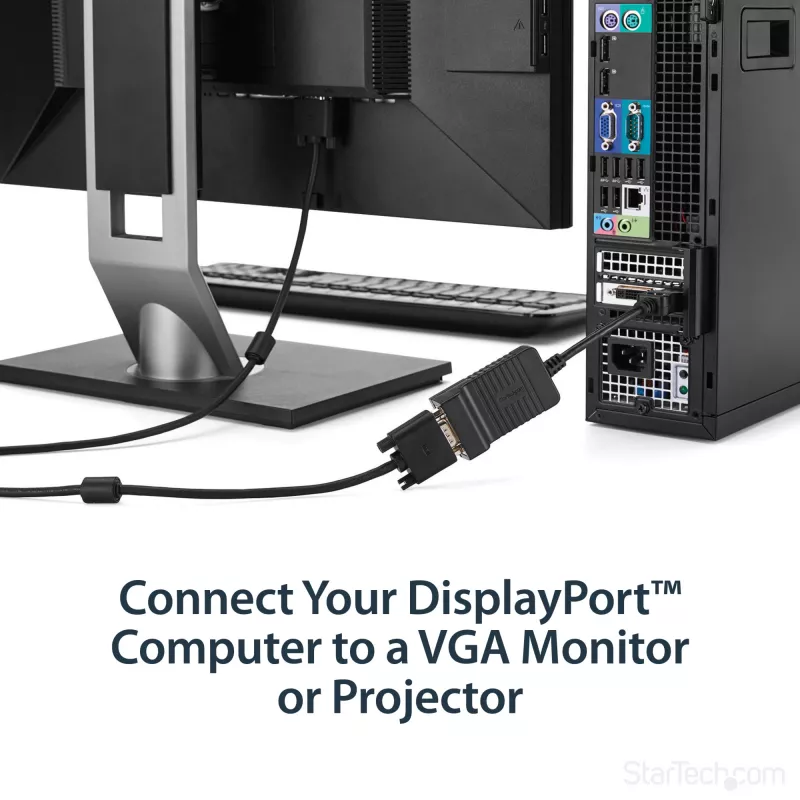 StarTech.com DisplayPort į VGA adapteris - aktyvus keitiklis, 1080p, tvirtas, su fiksavimo jungtimi