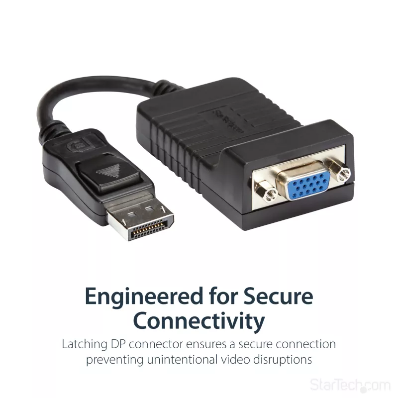 StarTech.com DisplayPort į VGA adapteris - aktyvus keitiklis, 1080p, tvirtas, su fiksavimo jungtimi