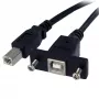 StarTech.com 1 pėdos skydelio montavimo USB laidas B į B - M/L, 0,3 m, USB B, USB B, USB 2.0, 0,48 Gbit/s, juoda