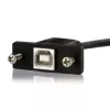 StarTech.com 1 pėdos skydelio montavimo USB laidas B į B - M/L, 0,3 m, USB B, USB B, USB 2.0, 0,48 Gbit/s, juoda