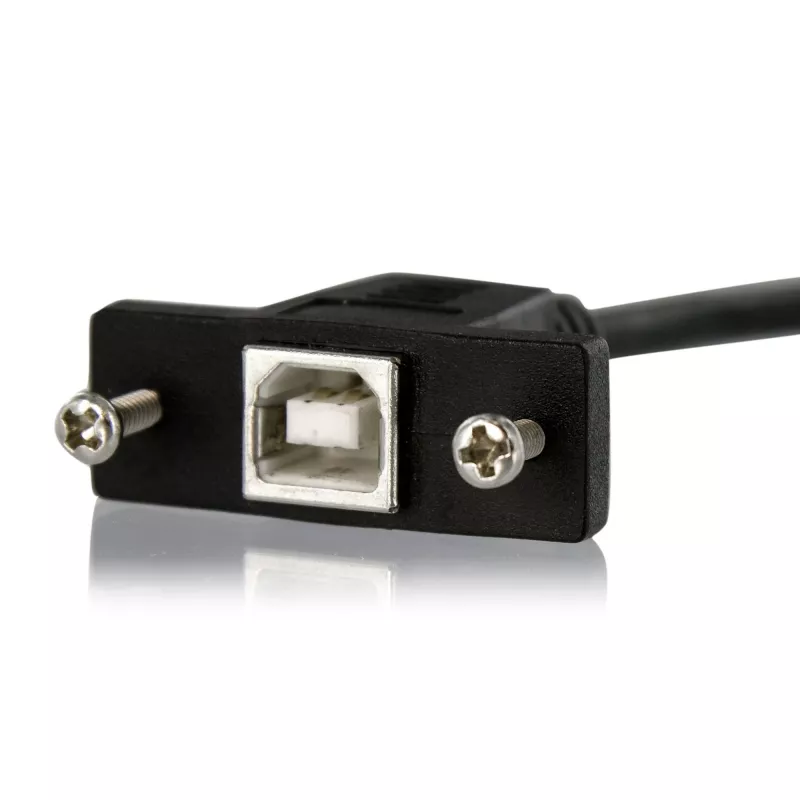 StarTech.com 1 pėdos skydelio montavimo USB laidas B į B - M/L, 0,3 m, USB B, USB B, USB 2.0, 0,48 Gbit/s, juoda