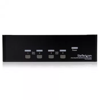 StarTech.com 4 prievadų dvigubas DVI USB KVM jungiklis su garsu ir USB 2.0 šakotuvu