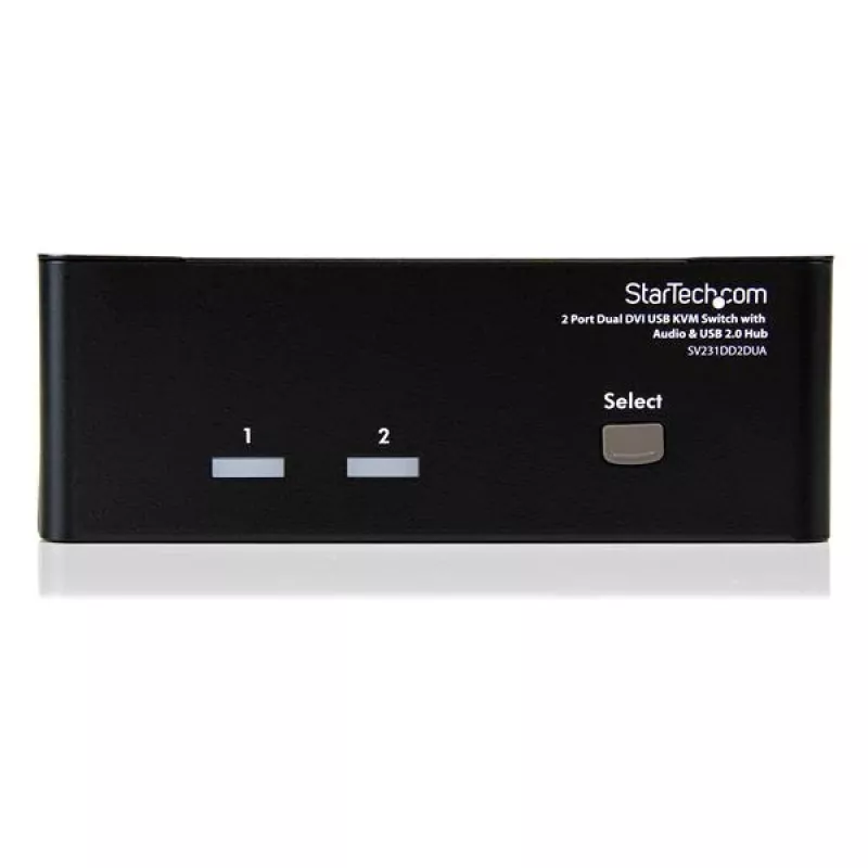 StarTech.com 2 prievadų dvigubas DVI USB KVM jungiklis su garsu ir USB 2.0 šakotuvu