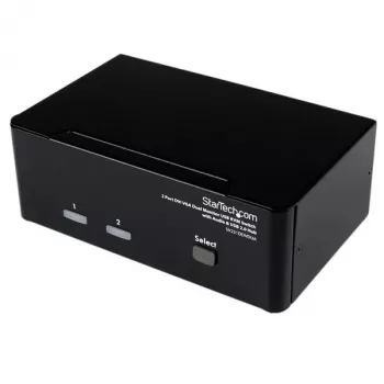 StarTech.com 2 prievadų DVI VGA dviejų monitorių KVM jungiklis su USB garsu ir USB 2.0 šakotuvu