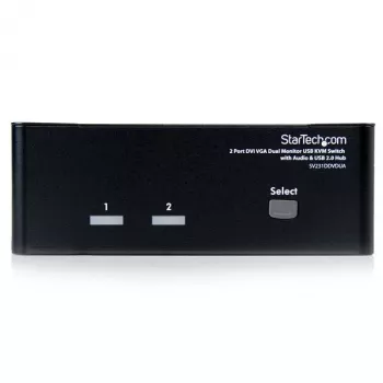 StarTech.com 2 prievadų DVI VGA dviejų monitorių KVM jungiklis su USB garsu ir USB 2.0 šakotuvu