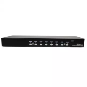 StarTech.com 8 prievadų stelažinis USB VGA KVM jungiklis su garsu (įtraukti garso kabeliai)