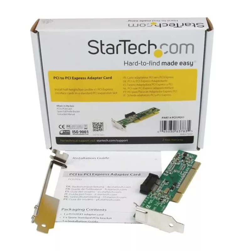 StarTech.com PCI į PCI Express adapterio kortelė, PCI, PCIe, PCI 2.3, CE, FCC, TAA, Pericom PI7C9X111SL, 0–85 °C