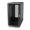 StarTech.com 4 stulpų 25U serverio spinta, užrakinama 19 colių duomenų spinta kompiuterinei / AV / IT įrangai, biuro / namų tinklo spinta su ratukais ir reguliuojamais montavimo bėgeliais