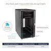 StarTech.com 4 stulpų 25U serverio spinta, užrakinama 19 colių duomenų spinta kompiuterinei / AV / IT įrangai, biuro / namų tinklo spinta su ratukais ir reguliuojamais montavimo bėgeliais