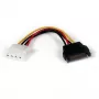 StarTech.com 6 colių SATA į LP4 maitinimo adapterio laidas - F/M, Molex (4 kontaktų), SATA 15 kontaktų, 0,1524 m, vyriškas, vyriškas, tiesus