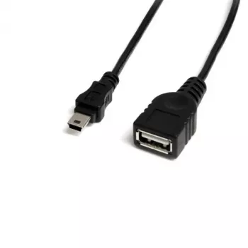 StarTech.com 30 cm Mini USB 2.0 laidas – USB A į Mini B (vyriška/moteriška), 0,48 Gbit/s, juoda
