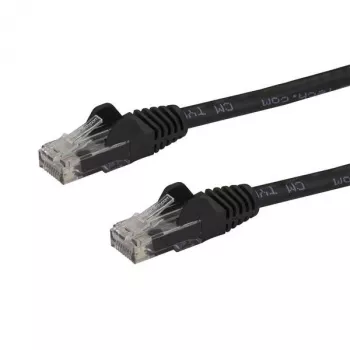 StarTech.com 15 m CAT6 Ethernet kabelis - juodas CAT 6 Gigabit Ethernet viela - 250 MHz 100 W PoE RJ45 UTP tinklo/jungiamasis laidas be kliuvinių su įtempimo mažinimu, individualiai išbandytas