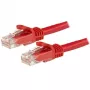 StarTech.com 15 m CAT6 Ethernet kabelis - raudonas CAT 6 Gigabit Ethernet laidas - 250 MHz 100 W PoE RJ45 UTP tinklo/jungiamasis laidas su apsauga nuo užkabinimo ir įtempimo mažinimu, individualiai išbandytas