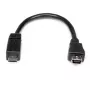 StarTech.com 6 colių Micro USB į Mini USB adapterio kabelis M/F, 0,15 m, Mini-USB B, Micro-USB A, Vyriškas/Moteriškas, Juodas