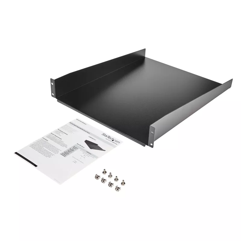 StarTech.com CABSHELF22 2U fiksuota lentyna serverio stovui – 22 colių gylio, juoda