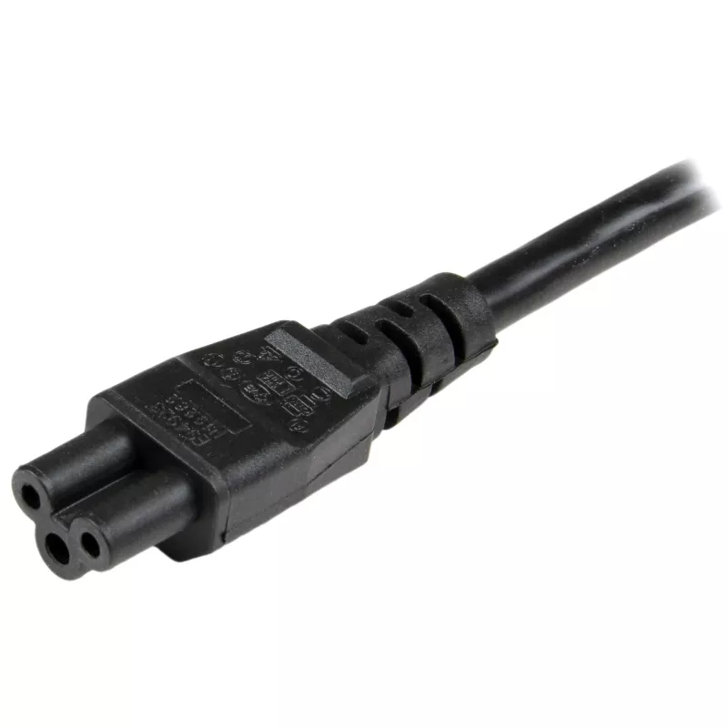 StarTech.com 2m maitinimo laidas nešiojamam kompiuteriui, EU Schuko į C5, 2.5A 250V, 18AWG, pakaitinis kintamosios srovės laidas, maitinimo bloko laidas, nešiojamo kompiuterio įkroviklio laidas, dobilų lapo / Mikio Peliuko formos maitinimo laidas