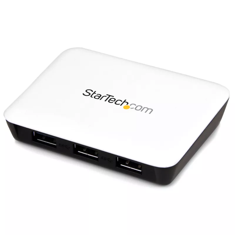 StarTech.com USB 3.0 į Gigabit Ethernet tinklo adapteris su 3 prievadų USB centru - Baltas