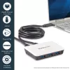 StarTech.com USB 3.0 į Gigabit Ethernet tinklo adapteris su 3 prievadų USB centru - Baltas