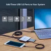 StarTech.com USB 3.0 į Gigabit Ethernet tinklo adapteris su 3 prievadų USB centru - Baltas