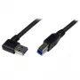 StarTech.com 1m juodas SuperSpeed USB 3.0 laidas – stačiu kampu A į B, vyriškas/vyriškas