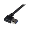 StarTech.com 1m juodas SuperSpeed USB 3.0 laidas – stačiu kampu A į B, vyriškas/vyriškas