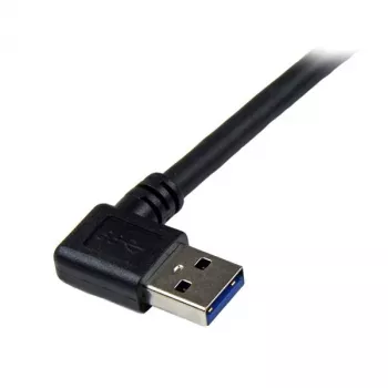 StarTech.com 1m juodas SuperSpeed USB 3.0 laidas – stačiu kampu A į B, vyriškas/vyriškas