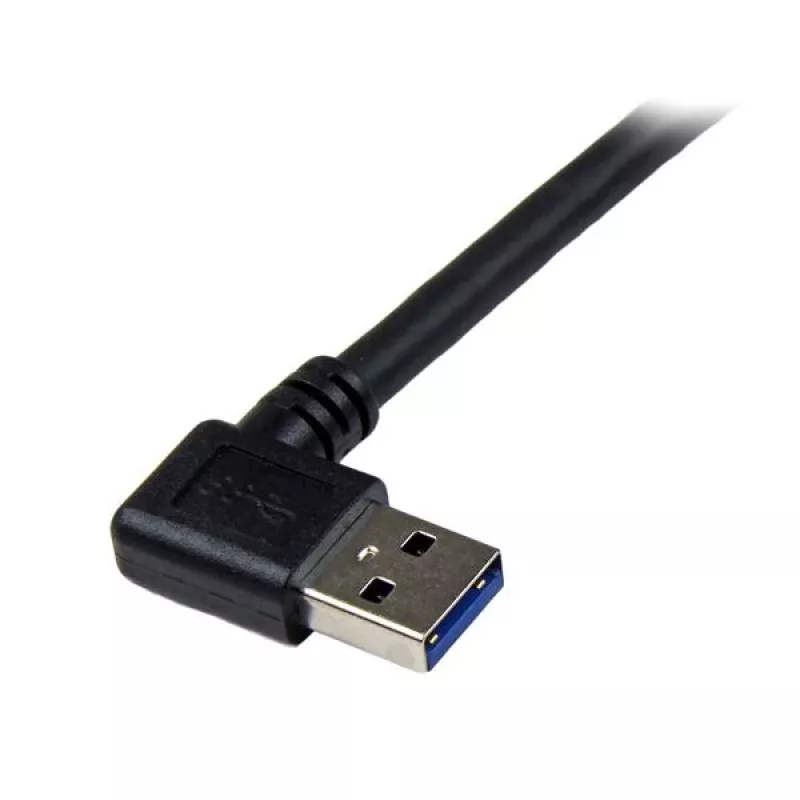 StarTech.com 1m juodas SuperSpeed USB 3.0 laidas – stačiu kampu A į B, vyriškas/vyriškas