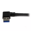 StarTech.com 1m juodas SuperSpeed USB 3.0 laidas – stačiu kampu A į B, vyriškas/vyriškas