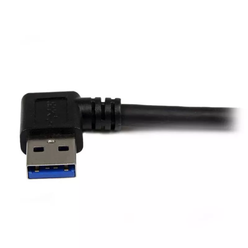 StarTech.com 1m juodas SuperSpeed USB 3.0 laidas – stačiu kampu A į B, vyriškas/vyriškas