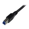 StarTech.com 1m juodas SuperSpeed USB 3.0 laidas – stačiu kampu A į B, vyriškas/vyriškas
