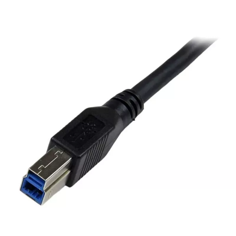 StarTech.com 1m juodas SuperSpeed USB 3.0 laidas – stačiu kampu A į B, vyriškas/vyriškas