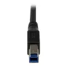 StarTech.com 1m juodas SuperSpeed USB 3.0 laidas – stačiu kampu A į B, vyriškas/vyriškas