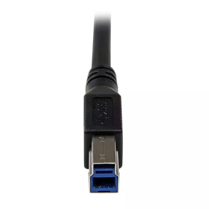 StarTech.com 1m juodas SuperSpeed USB 3.0 laidas – stačiu kampu A į B, vyriškas/vyriškas