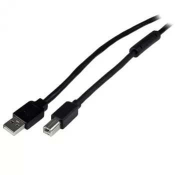 StarTech.com 65ft (20m) aktyvus USB 2.0 A į B laidas, ilgas USB laidas, USB spausdintuvo laidas, 1x USB A (kištukas), 1x USB B (kištukas), juodas