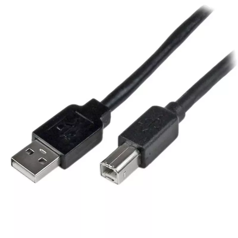 StarTech.com 65ft (20m) aktyvus USB 2.0 A į B laidas, ilgas USB laidas, USB spausdintuvo laidas, 1x USB A (kištukas), 1x USB B (kištukas), juodas