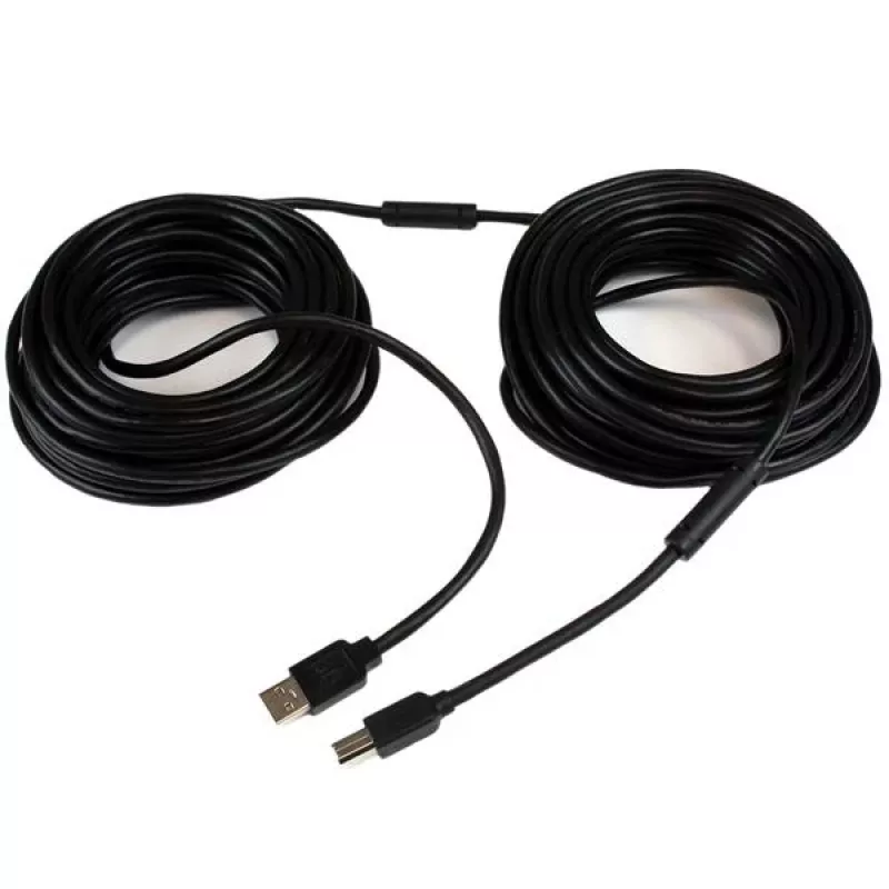 StarTech.com 65ft (20m) aktyvus USB 2.0 A į B laidas, ilgas USB laidas, USB spausdintuvo laidas, 1x USB A (kištukas), 1x USB B (kištukas), juodas