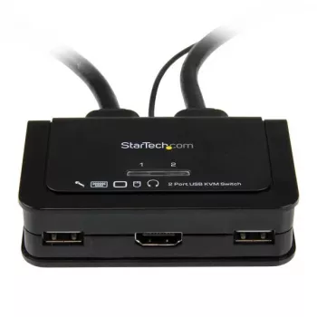 StarTech.com 2 prievadų USB HDMI KVM jungiklis su garsu ir nuotoliniu valdymu – maitinamas per USB