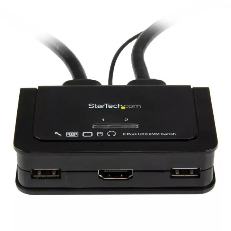 StarTech.com 2 prievadų USB HDMI KVM jungiklis su garsu ir nuotoliniu valdymu – maitinamas per USB