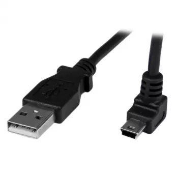 StarTech.com 1 m Mini USB laidas – A į kampuotą Mini B, USB 2.0, juodas