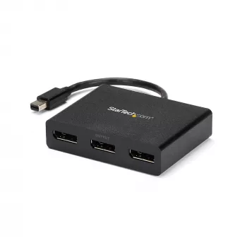 StarTech.com 3 prievadų kelių monitorių adapteris – Mini DisplayPort į DisplayPort MST šakotuvas, dviguba 4K 30Hz ir 1x 1080p – vaizdo skirstytuvas išplėstiniam darbalaukiui tik Windows – mDP 1.2 į 3x DP