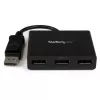 StarTech.com 3 prievadų kelių monitorių adapteris – DisplayPort 1.2 MST centras iki dviejų 4K 30Hz ir vieno 1080p – vaizdo skirstytuvas išplėstiniam darbalaukiui tik „Windows“ kompiuteriuose – DP į 3x DP monitorius
