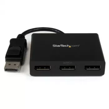 StarTech.com 3 prievadų kelių monitorių adapteris – DisplayPort 1.2 MST centras iki dviejų 4K 30Hz ir vieno 1080p – vaizdo skirstytuvas išplėstiniam darbalaukiui tik „Windows“ kompiuteriuose – DP į 3x DP monitorius