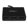 StarTech.com 3 prievadų kelių monitorių adapteris – DisplayPort 1.2 MST centras iki dviejų 4K 30Hz ir vieno 1080p – vaizdo skirstytuvas išplėstiniam darbalaukiui tik „Windows“ kompiuteriuose – DP į 3x DP monitorius