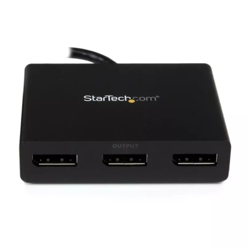 StarTech.com 3 prievadų kelių monitorių adapteris – DisplayPort 1.2 MST centras iki dviejų 4K 30Hz ir vieno 1080p – vaizdo skirstytuvas išplėstiniam darbalaukiui tik „Windows“ kompiuteriuose – DP į 3x DP monitorius