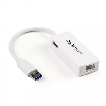 StarTech.com USB 3.0 į Gigabit Ethernet adapteris su USB prievadu - Baltas