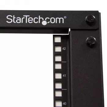 StarTech.com 4-Post 42U mobilus atviro rėmo serverių stovas, keturių stulpų 19 colių tinklo stovas su ratukais, reguliuojamo gylio stovas kompiuterinei/AV/duomenų/IT įrangai – ratukai, išlyginimo kojelės arba tvirtinimas prie grindų