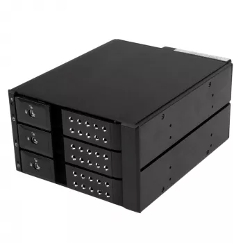 StarTech.com 3 vietų aliumininis bekrepšelis karšto keitimo mobilusis rėmas su pagrindine plokšte 3,5 inch SAS II/SATA III - 6 Gbps HDD