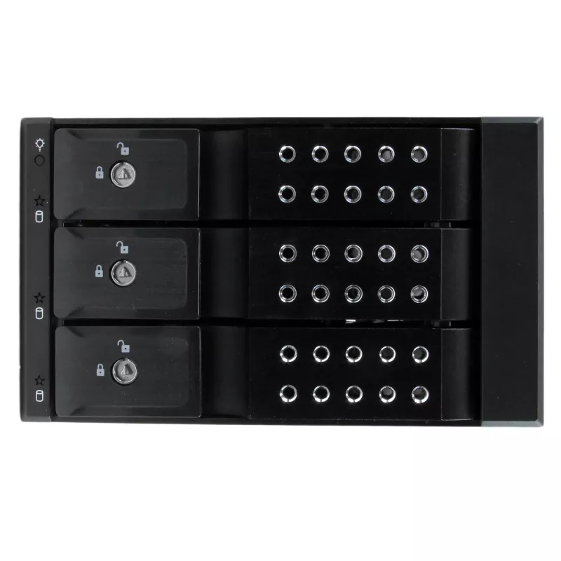 StarTech.com 3 vietų aliumininis bekrepšelis karšto keitimo mobilusis rėmas su pagrindine plokšte 3,5 inch SAS II/SATA III - 6 Gbps HDD