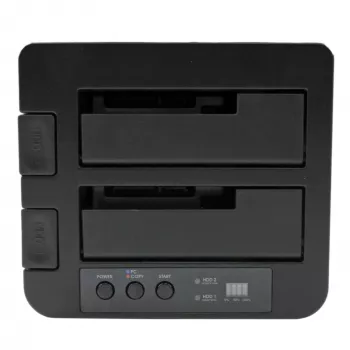 StarTech.com Dviejų lizdų kietojo disko kopijavimo stotelė, USB 3.0 (5 Gbps) / eSATA į 2,5/3,5 colio SATA III HDD/SSD klonavimo / kopijavimo įrenginys, kietojo disko dokas
