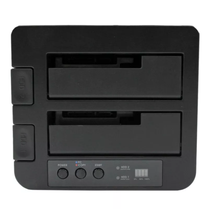 StarTech.com Dviejų lizdų kietojo disko kopijavimo stotelė, USB 3.0 (5 Gbps) / eSATA į 2,5/3,5 colio SATA III HDD/SSD klonavimo / kopijavimo įrenginys, kietojo disko dokas